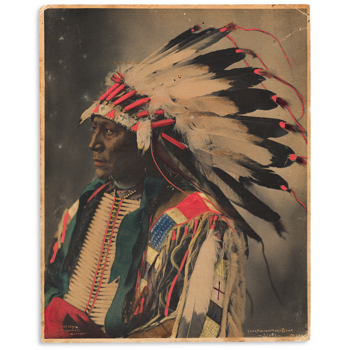 (AMERICAN INDIANS--PHOTOGRAPHS.) Frank A. Rinehart. Chief Hollow Horn Bear, Sioux.